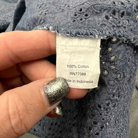 J Crew eyelet chambray blouse - Picture 8 of 10